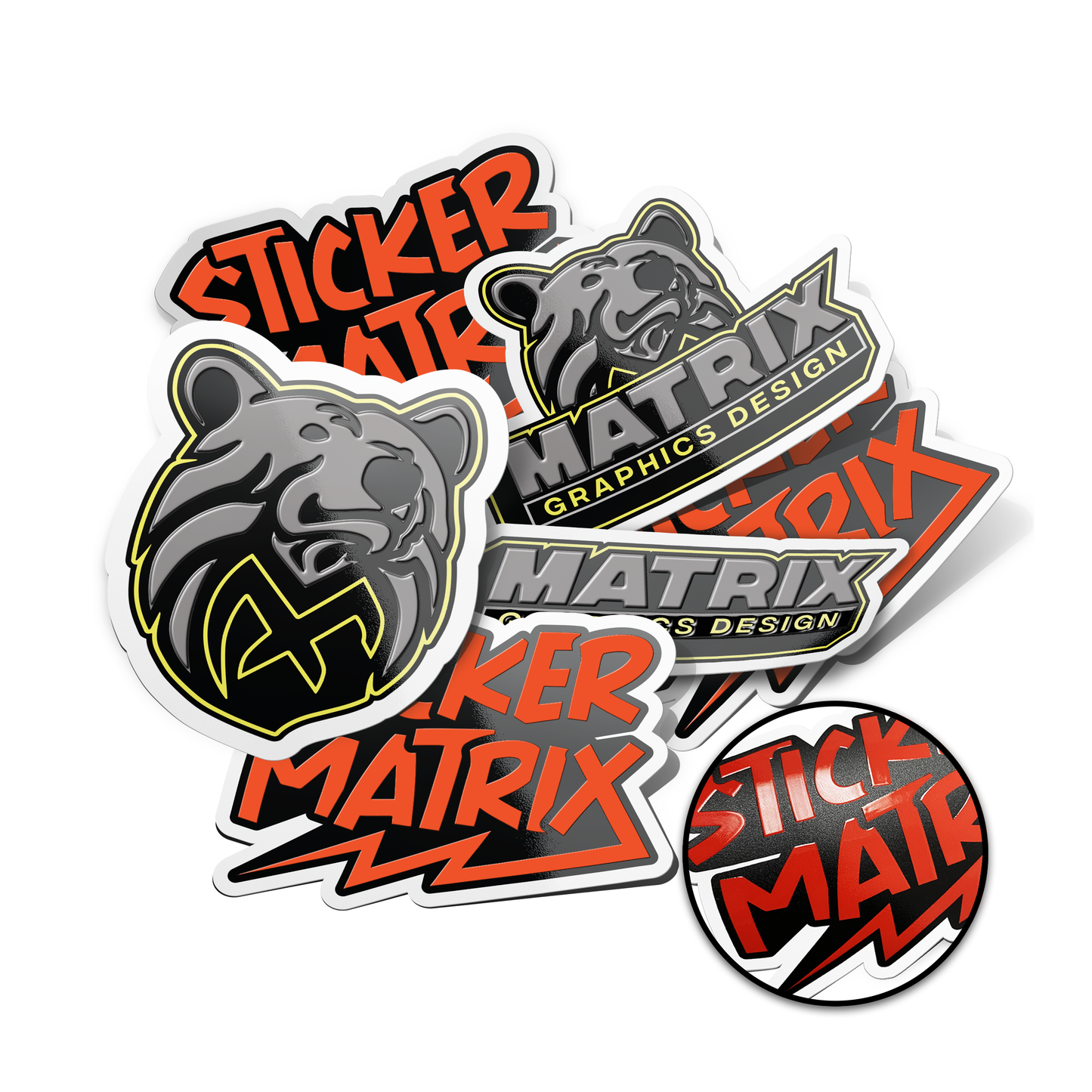 Raised Spot Uv Stickers Sample Pack 3" 20 pcs