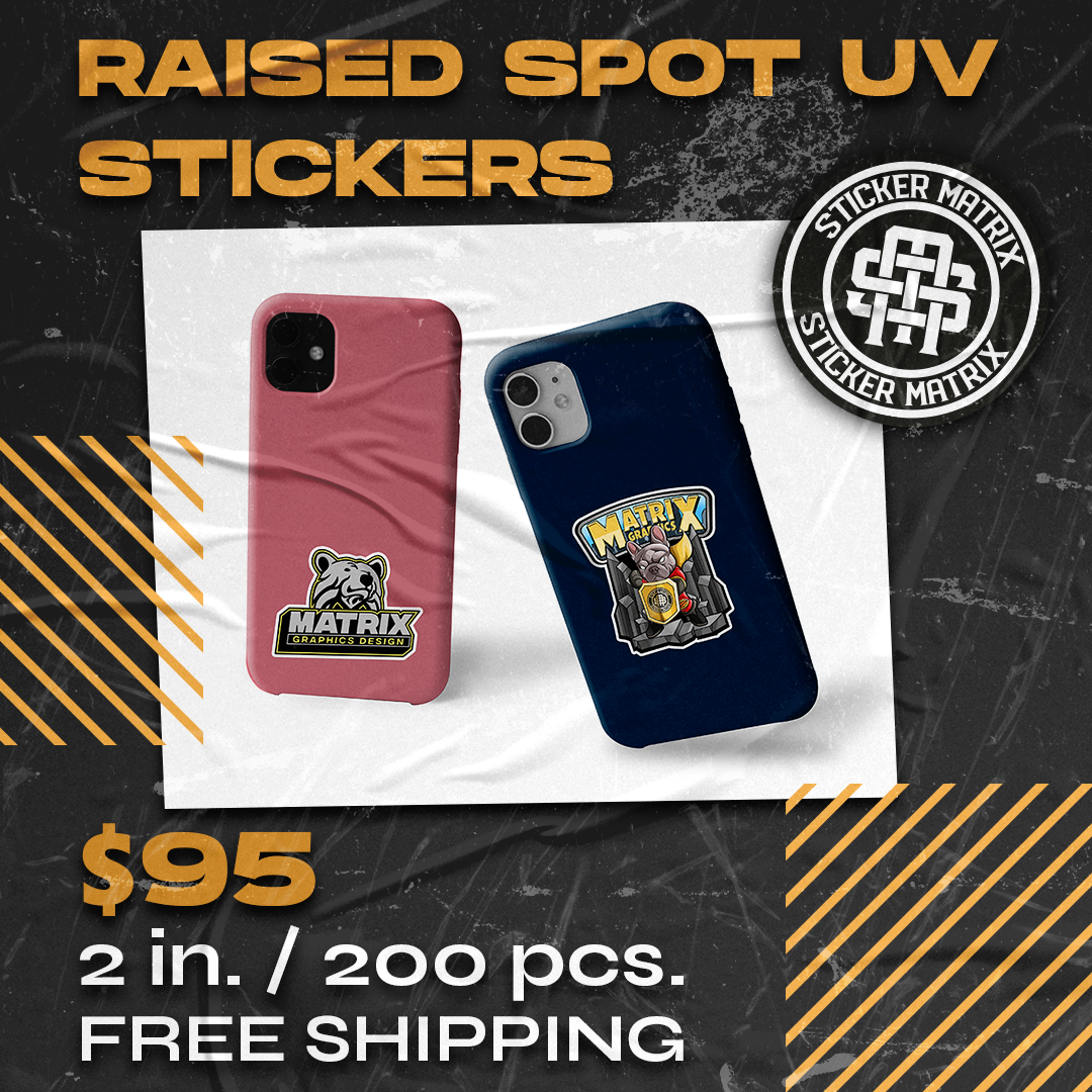 Uv Raised Color Sticker Raised Spot UV Special | Raised Spot UV Sticker | Textured Sticker ...